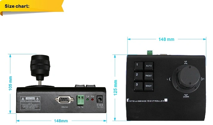 PTZ Camera Keyboard Controller High Speed PTZ/Dome Camera 3D Joystick Mini Fuselage Network PTZ Keyboard Controller DV 12V Power Supply